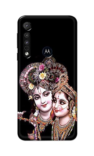 Image of PRINTFIDAA� Printed Hard Back Cover Case for Motorola One Macro Back Cover (Radha Krishna) -2808
