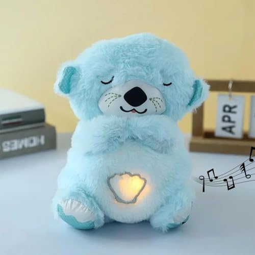 Image of AGC Breathing Teddy Bear with Music for Baby Sensory Sleep Lights Rhythmic Soft Toy, Lights and Breathing Motion, Teddy Bear with Lights | Best Gift for Kids (Blue)