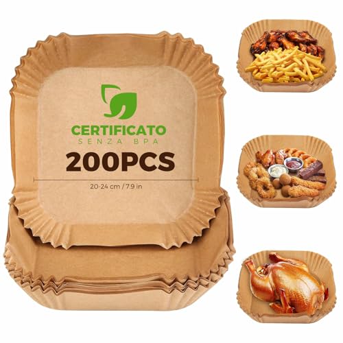Carta da Forno per Friggitrice ad Aria, 200 Pezzi, 20