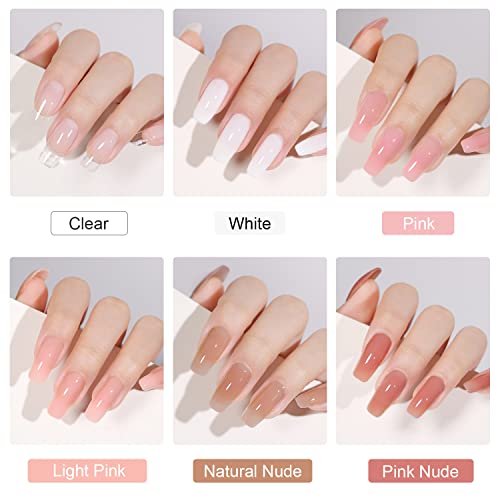 Gaoy Poly Gel Nail Kit With U V Light, 6 Pcs Builder Gel Nail Extension Kit For Beginners With Everything Nail Art Diy At Home thumb #3