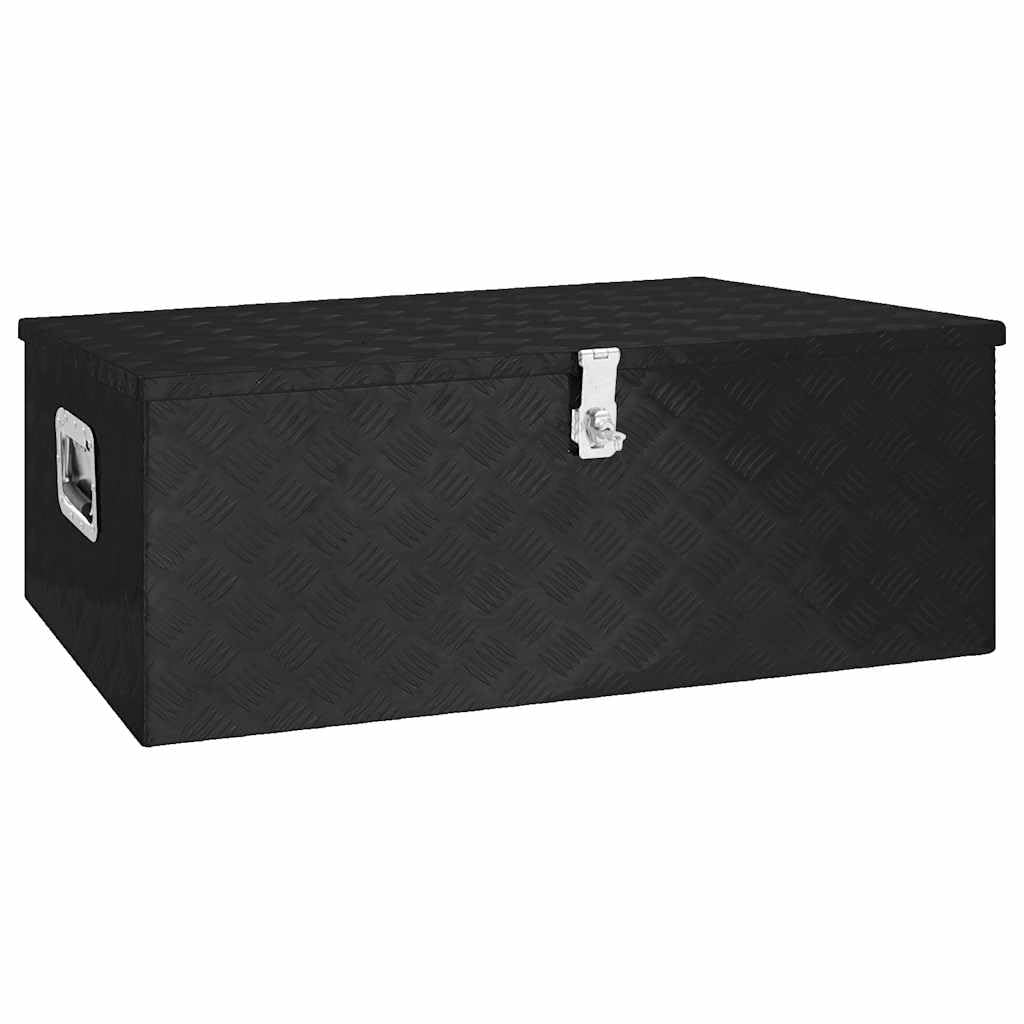Genérico Caja de almacenaje de Aluminio Negro 100x55x37 cm,Bricolaje,Accesorios de Bricolaje,Organización y Almacenamiento de Herramientas,Cajas de herramientas-152257