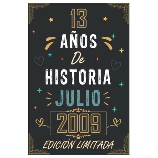 CUADERNO, 13 AÑOS DE HISTORIA JULIO 2009 EDICIÓN LIMITADA: Regalo de 13 cumpleaños para mujeres y hombres, ideas de 13 cumpleaños... un cumpleaños... ... regalo de 13 cumpleaños para él/ella.