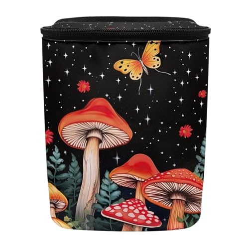 Image of Hanging Mushroom Car Trash Bin Interior Accessories Portable Vehicle Garbage Cans Bag for Back Seat Washable Mini Car Trash Cans for Front Back Seat