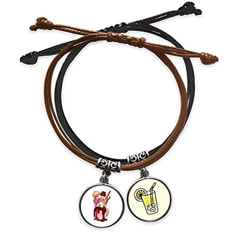 Bracelet cuir ajustable fini les bijoux fragiles donut et biscuit