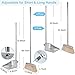 VOOWO Broom and Dustpan Set for Home, Stainless Steel Broom and Dustpan Set with Long Handle, Heavy Duty Dustpan Broom Set Standing Dust Pan Kitchen and Home Indoor Outdoor Broom