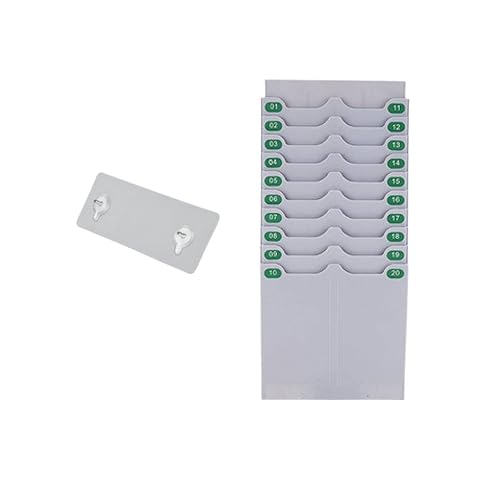 Xozilo タイムカードホルダー 30名用 カードラック 壁掛け・立て掛け ポケット式 省スペース スリム 勤怠管理 オフィス/会社/工場/店舗用 出勤管理 タイムレコーダー対応 (20名用)