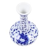 Jarrón de estilo retro: las pinturas son tan delicadas y añaden un buen valor ornamental, jarrón de cerámica azul y blanco