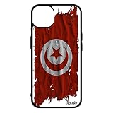utaupia Cover per iPhone 14+ Plus Silicone Bandiera Tunisia Calcio Tunisiano Coppa del Mondo Cover 128 GB jo Mobile Nero Made in France