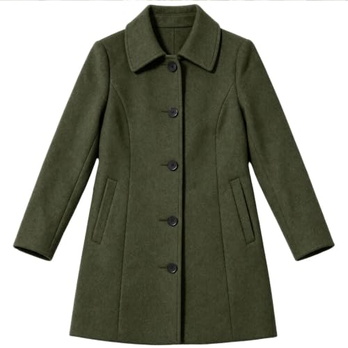 Trench Coat Women Lapel Single Breasted Mid Length Jacket Fall Winter - image 6