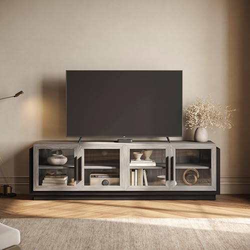 BELLEZE 70" TV Stand for TVs up to 75", Modern TV Cabinet & Entertainment Center with Shelves, Wood Storage Cabinet for Living Room or Bedroom - Brixs