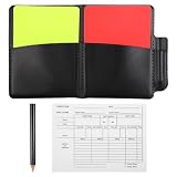 Dplolng Soccer Referee Cards Set,Referee Warning Red Card Yellow Card with Leather Wallet Recording Papers Pencils Warning Referees Kit for Soccer Football Volleyball Baseball Matches