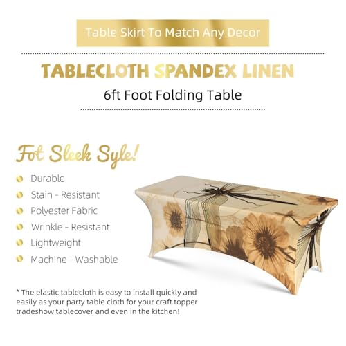 Nappe de table rectangulaire de 1,8 m imperméable infroissable en élasthanne