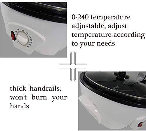 Electric Coffee Roaster Machine 500G Coffee Bean Roaster 0-240℃ Non-Stick Home Peanut Beans Roaster 1200W 110V #TOP6