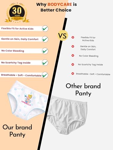 Image of BODYCARE Girls' Cotton Panties (Pack of 6) (Color & Print May Vary)