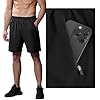 HMIYA Men's Sport Shorts Quick Dry Running Gym Casual Short Lightweight with Zip Pockets(Black,EU-4XL/US-3XL) #1