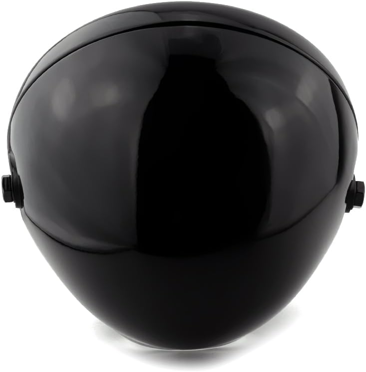 Motorcycle 7" Headlight Housing Shell Bucket Side Mount Lamp LED Cover for Cafe Racer Lighthouse Gloss Black