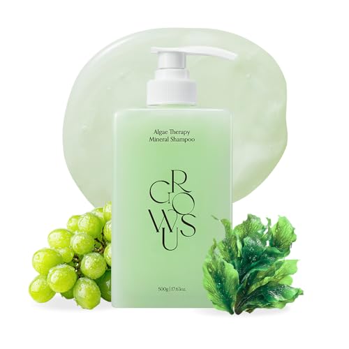 GROWUS Algae Therapy Seaweed Shampoo (16.9 Fl Oz) 500ml - Marine Peptide, Biotin & Salicylic Acid - Volumizing & Scalp Strengthening Wash for Fuller Looking Hair - Korean Hair Care