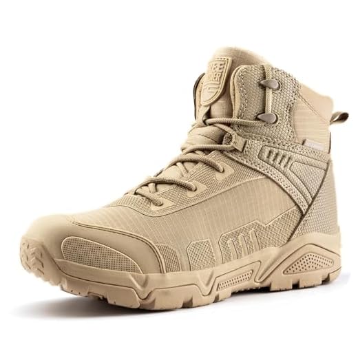 FREE SOLDIER Botas De Caminhada Masculinas À Prova D'Água, Botas Leves De Trabalho, Botas Táticas Militares, Botas De Combate Duráveis (Tan 10,5W Eua)