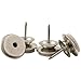 Nail On - 1" Swivel Glides with Felt for Straight or Angled Wooden Furniture Legs - (4 pieces) Brass, Round