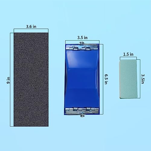 VRKET 3-in-1 Wet Dry Sandpaper Set,48 Sheets of 80 to 3000 Grit Sand Paper,1 Sandpaper Holder and 2 Sponges Sanding Block for Wood Furniture Finishing Metal Automotive Sanding Polish