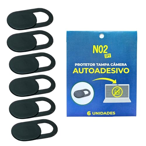 Tampa Câmera Webcam Cover 6 Unidades Preto Original NO2SPY Ultrafino Autoadesivo Proteção de Privaci