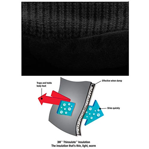 DG Hill Mens Winter Hat And Gloves Set with 3M Thinsulate fleece lining, Black, One Size - Thumbnail 5