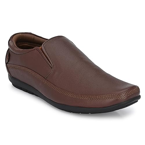 Image of egoss Stretch Genuine Leather Slip-On Shoes for Men | Formal, Office Comfortable, Stylish & Durable Footwear - GS | Pp, 345 PP