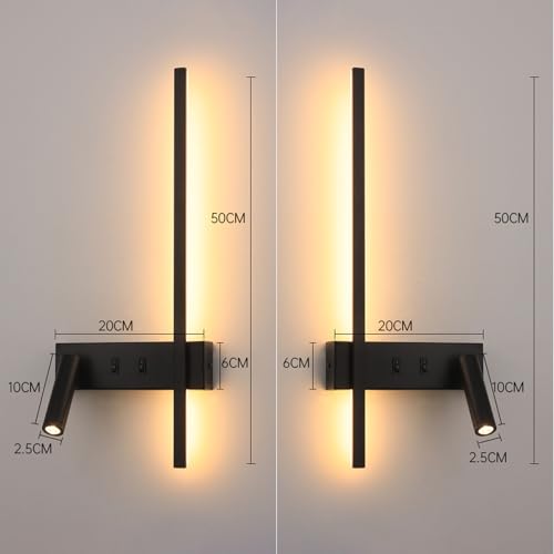 Lámpara de pared giratoria 270° con doble interruptor e iluminación LED 5