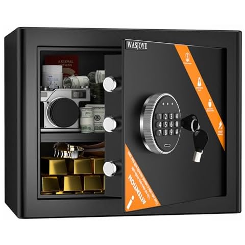 WASJOYE Safe Box with Digital Keypad Cover