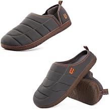 LongBay Mens Outdoor Slippers Two Tone Memory Foam Slip On Indoor House Shoes Loafers