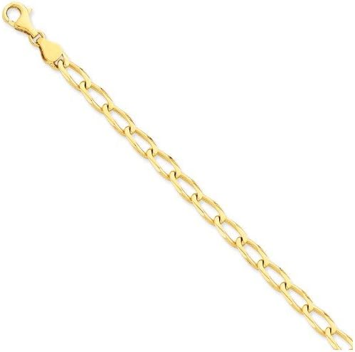 Solid 14K Yellow Gold 6mm Hand-Polished Open Link Yellow Gold Chain