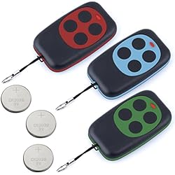 Mando Garaje Universal Frecuencia De 433,92 MHz para Puerta Automática De Gran Alcance Batería Incluido. Elegante Mando a Distancia Universal para Portones Programable, Código Fijo (3 Piezas)