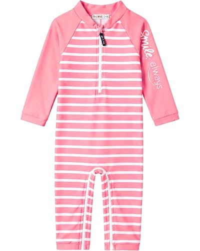 Image of weVSwe Baby Girl Toddler UPF 50+ Rash Guard Swimsuit Sun Protection Beachwear Zipper Bathing Suit 0-3 Years