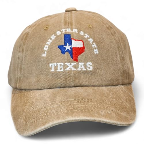 Gorra bordada de algodón ajustable Texas Flag para hombres y mujeres miniatura 1