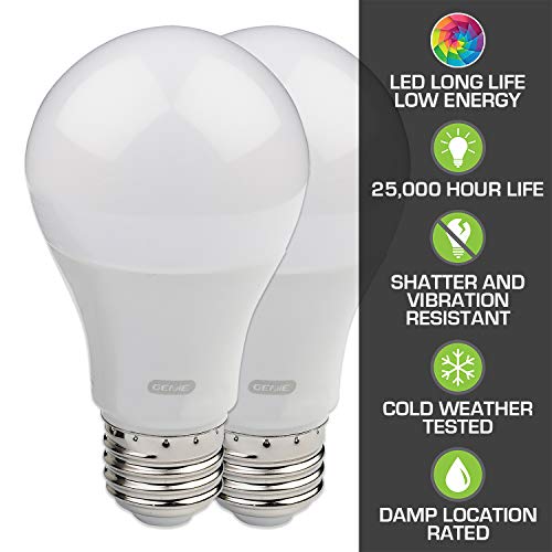 Image of Genie GLEDB2-R2 2 Pack Garage Door Opener LED LIGHT BULB, 4000K,White | Includes 2 Bulbs, Reduces Interference, Radio Frequency Friendly, Vibration Resistant, Long-Lasting, Low Cost, Universal