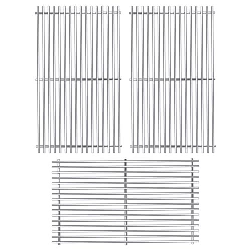 Cozilar Grill Grates Parts for Weber Genesis Grill 66089, 66097, Weber Genesis II E-410, S-410, E/S-415, E/S-435, LX E/S-440, 18” Stainless Steel Grids BBQ Gas Grill Replacement Parts