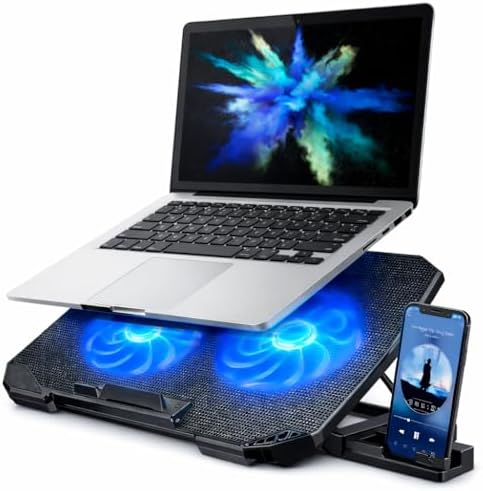 Suporte para Notebook Base Ergonômica Silencioso LED Azul 8 Nívei...