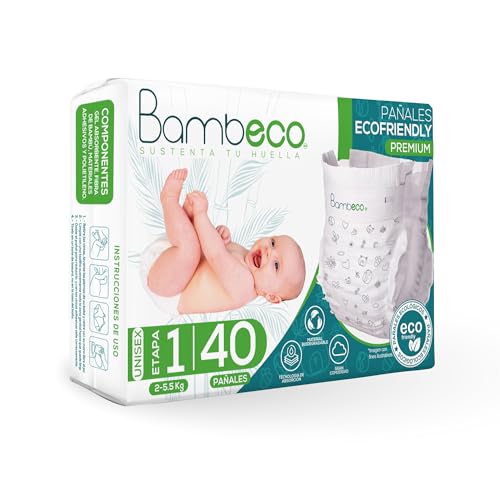 Pañales Y Toallitas Húmedas, Video On Demand GAON Pañales para Bebe Etapa 1 Desechables Ecologicos y Biodegradables de Bambu para Niño y Niña Paquete 40 Piezas