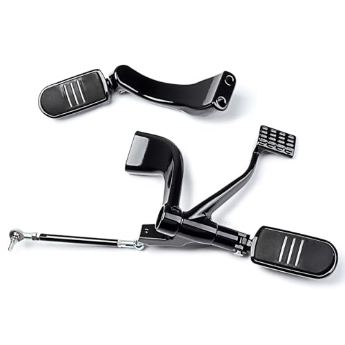 LeeMas Mid Controls Conversion Kit w/Hardware Compatible with 2004-2013 Harley Sportster XL883 XL1200 – Brake & Shift Pegs, Linkage, Black Steel Assembly