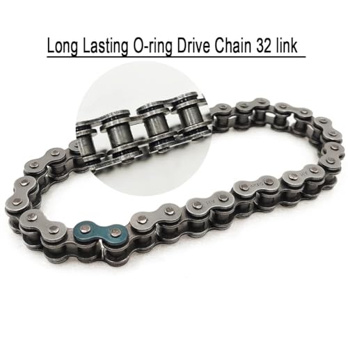 Image of QYMOTO Upgraded KT196 O-Ring Drive Shaft Chain Go Kart Chain 420 RO-32 Link, Sealed Roller Chain for Coleman Powersports 196cc Go Kart Parts More Durable