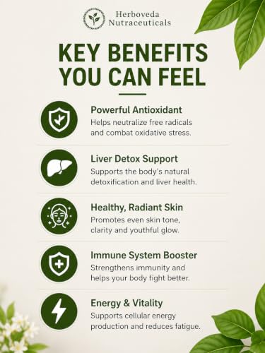 Image of L-Glutathione 500mg Capsules | Powerful Antioxidant Support | Skin Health & Radiance | Detox & Immune Support | Reduced Glutathione Supplement | 60 Veg Capsules