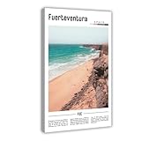 NEOHI Fuerteventura España Europa famosa ciudad paisaje viaje lienzo arte decoración pared carteles hogar bar restaurante garaje café logotipo regalo 60 x 90 cm