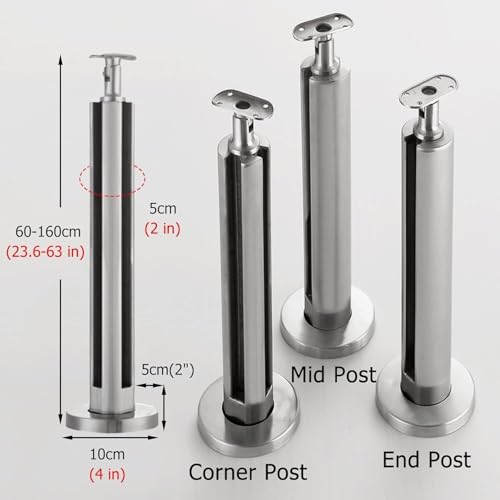 Poteau de garde-corps en acier inoxydable pour escalier moderne - 3