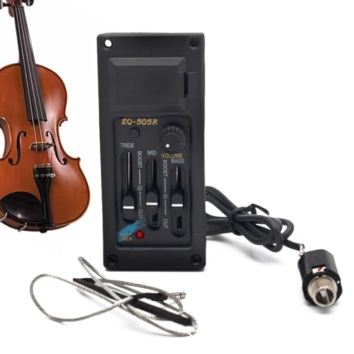 フォークアコースティックギターピックアップ、ギターイコライザーピエゾピックアップアンプチューナー,ビスタギタートーンを増幅する電気音響化ギターピックアップ - 強化されたサウンド、正確なボリュームコントロール、アコースティックギター用の取り付けアクセサリが