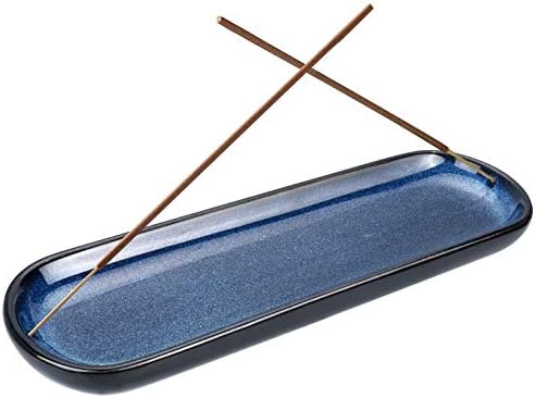 MuSheng Ceramic Incense Holder or Incense Burner Holder, Boat Style Incense Ash Catcher,Decorative Insense Stick Holder or Incense Tray for Sticks