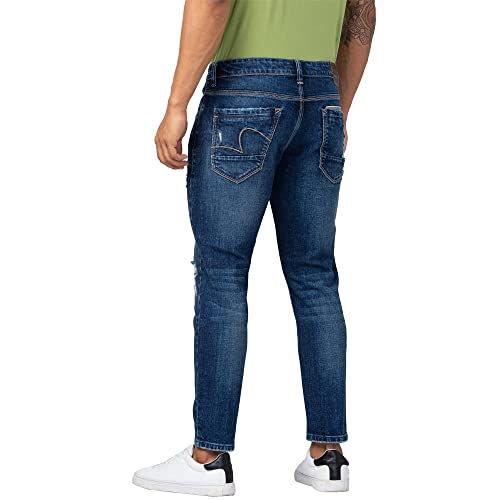 Image of Spykar Men's Kano Slim Fit Mid-Rise Jeans (Ankle Length)