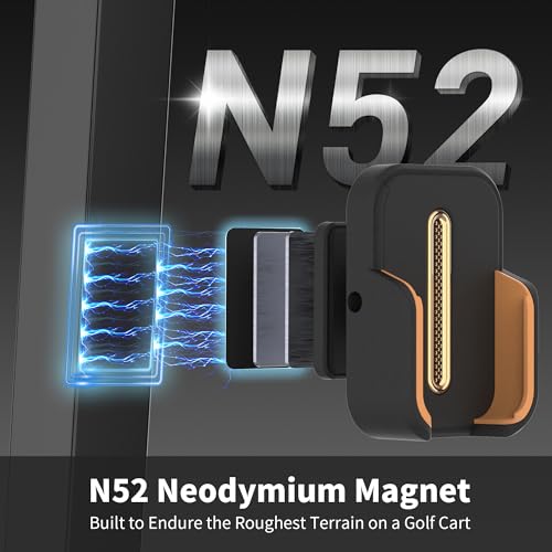 Magnetic Golf Cart Phone Holder Mount - Golf Accessories for Men - Compatible with EZGO, Club Car, Yamaha - Ultra-Strong N52 Magnet & 360° Rotation for iPhone, Samsung, Google Pixel & More - Image 3