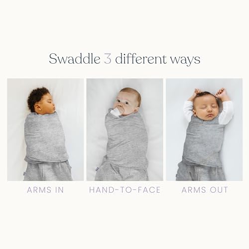 HALO Baby Sleepsack Swaddle Wearable Blanket, 3-Way Adjustable Infant Sleepsack, TOG 1.5, Ideal Temp, Heather Grey/Aqua, Newborn, 0-3 Months, 6-12 Pounds — view 2