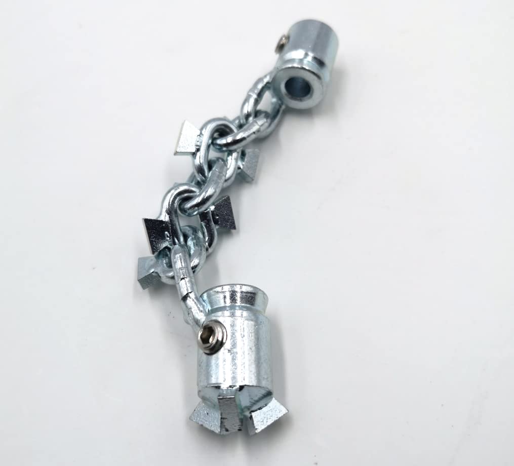 Limpiador de desagües con cabezal de taladro para tubos de 1,25 y 1,5 pulgadas, cable flexible de serpiente para desatascar desagües y tuberías