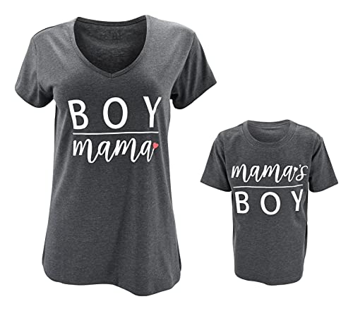 Monster Matching Mommy and Me Outfits Mom Daughter Shirts Mothers Day Outfits Mama Mini Clothing (Lrg Gray)